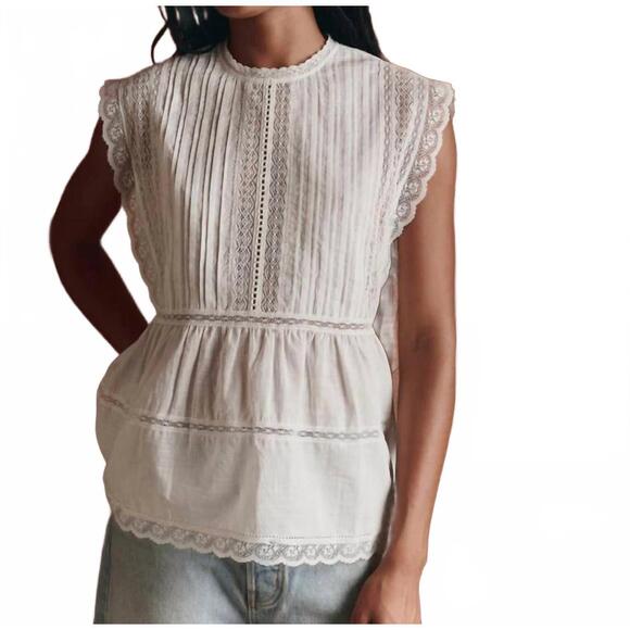 THE GREAT. Tops - NEW THE GREAT. the sonnet top in white